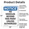Signmission No Vehicles Beyond This Point OSHA Notice Sign, Aluminum, 10in W x 14in L, 2PK OS-2PACK-NS-A-1014-V-15028 - alternate 3